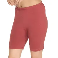 Long Shorts Inner WEAR for Girls  Women Soft Cloth Full COMFORTTABL Cycling Shorty EPACK-2 (XXL, Long Shorts Women Plain Maroon-2)-thumb2