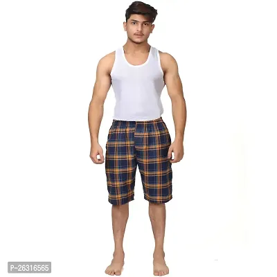 GLOWBODY Men Long Bermuda Shorts Outdoor Shorts (L, Long Bermuda Check Bright)-thumb4