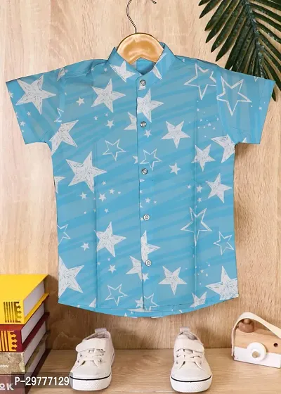 Beautiful Blue Cotton Shirt For Baby Boys-thumb2