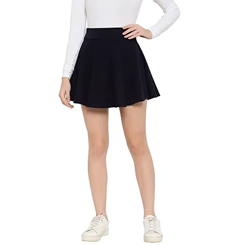 Elegant Stretch Waist Flared Mini Skater Short Skirt For Women