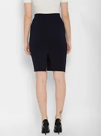 Lovclick Fashion Women High Waist Versatile Straight Knee Length Pencil Skirt_NavyBlue-thumb3