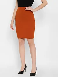 Lovclick Fashion Women High Waist Versatile Straight Knee Length Pencil Skirt_DarkMustard-thumb2