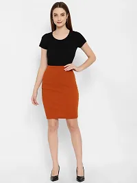 Lovclick Fashion Women High Waist Versatile Straight Knee Length Pencil Skirt_DarkMustard-thumb4