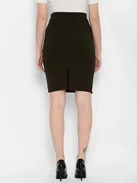 Lovclick Fashion Women High Waist Versatile Straight Knee Length Pencil Skirt_DarkGreen-thumb2