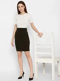 Lovclick Fashion Women High Waist Versatile Straight Knee Length Pencil Skirt_DarkGreen-thumb3
