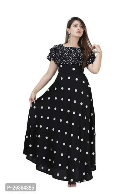 Rayon Printed Anarkali Kurtis-thumb0