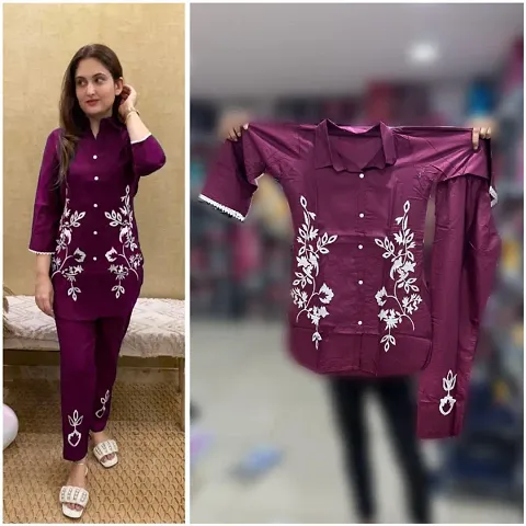 Stylish Rayon Embroidered Kurta Pant Set