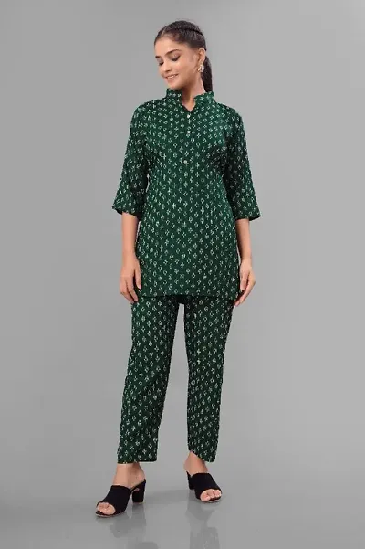 Fancy Rayon Printed Kurta Bottom Set