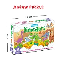 Dinosaurs World Jigsaw Puzzle for Kids ndash; 96 Pcs | With Colouring  Activity Book and 3D Model-thumb1