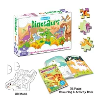 Dinosaurs World Jigsaw Puzzle for Kids ndash; 96 Pcs | With Colouring  Activity Book and 3D Model-thumb3