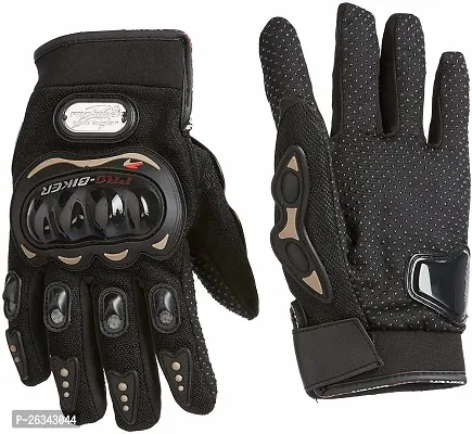 Dheer Pro Biker Bike Riding Full Gloves Comfortable Riding Gloves - Black-thumb0