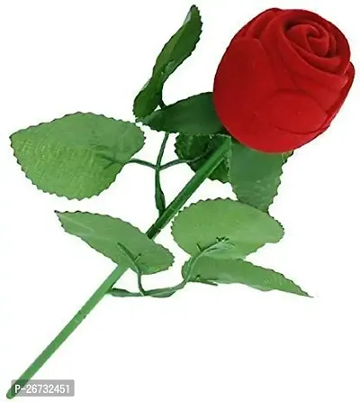 DHEER Red Rose Artificial Flower (8 inch, Pack of 1, Single Flower)
