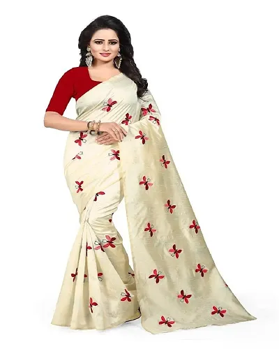 Women color butterfly Saree With Blouse Piece