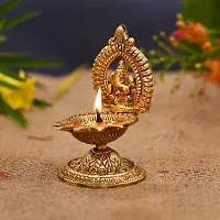 Denique Ganesha Diya Oil Lamp - Hand Craved Diya for Puja Diwali Home Temple Articles Decoration Gifts-thumb4
