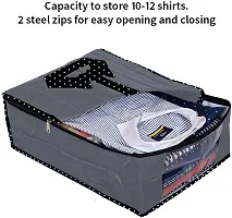 Unicrafts Shirt Cover Non Woven Foldable Shirt Cover Storage Organizer Garment Cover Cloth Storage Bag Suit Cover T-shirt Trousers Jeans Clothes Wardrobe Organizer Clothing Organiser Pack of 4 Pc Black-thumb1