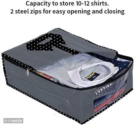 Unicrafts Shirt Cover Non Woven Foldable Shirt Cover Storage Organizer Garment Cover Cloth Storage Bag Suit Cover T-shirt Trousers Jeans Clothes Wardrobe Organizer Clothing Organiser Pack of 4 Pc Black-thumb2