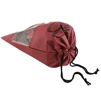 Unicrafts Shoe Cover Travel Shoe Bag Non Woven Shoe Storage Covers Portable Shoe Pouch for Travelling and Footwear Pack of 6 Pc Maroon-thumb1