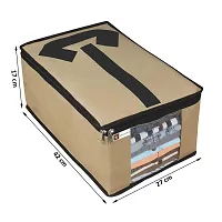 Unicrafts Non Woven Foldable Shirt Cover Storage Organizer Combo, Pack of 4 Pieces, Beige-thumb2