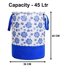 Laundry Bag 45 L Durable and Collapsible Laundry storage Bag with Handles Clothes  Toys Storage Foldable Laundry Bag for Dirty Clothes Pack of Flower Print Blue Pack of 1-thumb3