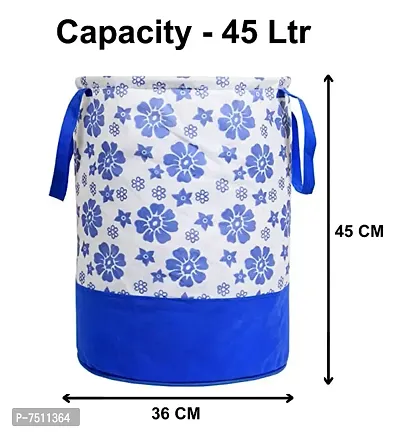 Laundry Bag 45 L Durable and Collapsible Laundry storage Bag with Handles Clothes  Toys Storage Foldable Laundry Bag for Dirty Clothes Pack of Flower Print Blue Pack of 1-thumb4