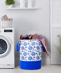 Laundry Bag 45 L Durable and Collapsible Laundry storage Bag with Handles Clothes  Toys Storage Foldable Laundry Bag for Dirty Clothes Pack of Flower Print Blue Pack of 1-thumb4