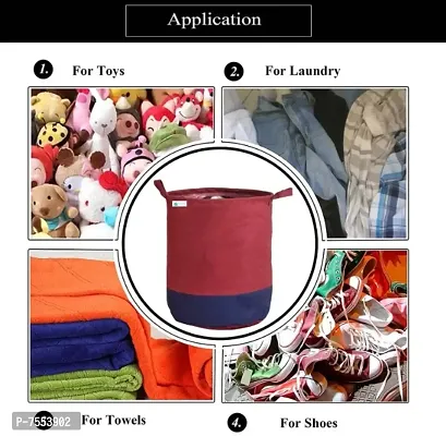 Unicrafts Laundry Bag 45 L Durable and Collapsible Laundry storage Bag with Handles Clothes  Toys Storage Foldable Laundry Bag for Dirty Clothes Pack of 1 Pc Maroon-thumb3