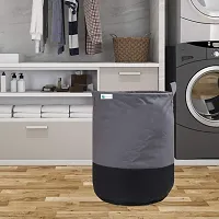 Unicrafts Laundry Bag 45 L Durable and Collapsible Laundry storage Bag with Handles Clothes  Toys Storage Foldable Laundry Bag for Dirty Clothes Pack of 1 Pc Gray-Black-thumb1