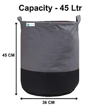Unicrafts Laundry Bag 45 L Durable and Collapsible Laundry storage Bag with Handles Clothes  Toys Storage Foldable Laundry Bag for Dirty Clothes Pack of 1 Pc Gray-Black-thumb2