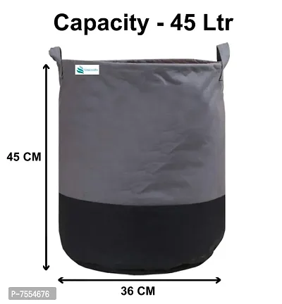 Unicrafts Laundry Bag 45 L Durable and Collapsible Laundry storage Bag with Handles Clothes  Toys Storage Foldable Laundry Bag for Dirty Clothes Pack of 1 Pc Gray-Black-thumb3