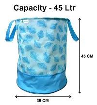 Unicrafts Laundry Bag 45 L Durable and Collapsible Laundry storage Bag with Handles Clothes  Toys Storage Foldable Laundry Bag for Dirty Clothes Pack of 1 Pc Leaf-Blue-thumb3