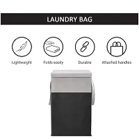 Unicrafts Laundry Bag for Clothes 68 L Laundry Basket With Lid Durable and Collapsible Laundry storage Bag with Side Handles Clothes  Toys Storage Foldable Laundry Bag for Dirty Clothes Pack01 Gray-B-thumb1
