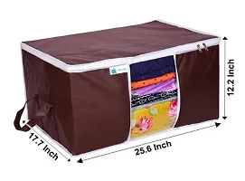 Underbed Storage Bag Storage Organizer Blanket Storage Bag for Wardrobe Organizer Blanket Cover with a large Transparent Window and Side Handles Pack of 4 Brown-thumb4
