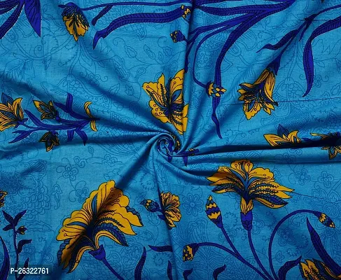 Home@shop Jaipuri Look Cotton Printed Single Bedsheet with One Pillow Cover -Blue-thumb5
