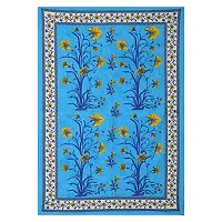 Home@shop Jaipuri Look Cotton Printed Single Bedsheet with One Pillow Cover -Blue-thumb3