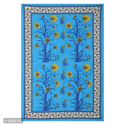 Home@shop Jaipuri Look Cotton Printed Single Bedsheet with One Pillow Cover -Blue-thumb4
