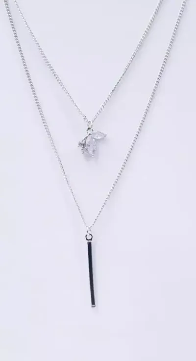 Shimmering Alloy 2 Layer Pendent Chain For Women