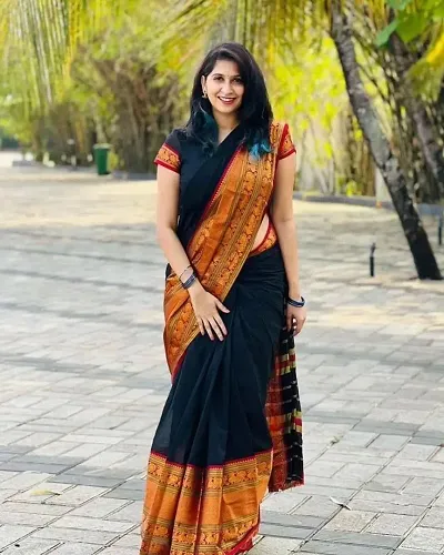 New In Art Silk Saree with Blouse piece 