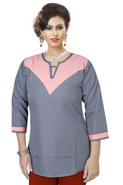 Stylish Rayon Self Pattern Short Kurti