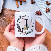 Letter J Flower Alphabet mug Best Gift for your Loved Once For Special Day Ceramic Coffee Mug 350 ml-thumb2