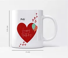 Name Priti Printed Happy Birthday Heart Design Ceramic Coffee Mug 325 ml-thumb1