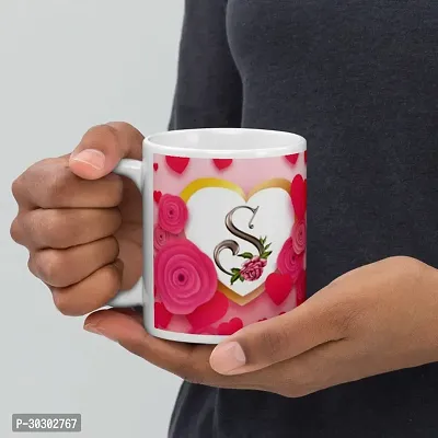 Letter S Floral Alphabet Coffee Best Gift for Loved Once on Special Days Ceramic Coffee Mug 330 ml-thumb4