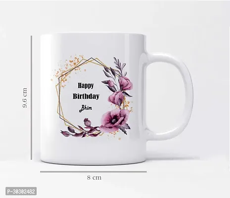 Beautiful Floral Design Name Bhim Printed Ceramic Coffee Mug 325 ml-thumb2