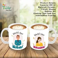 Printed Design of Worlds Best Bhai And Bhabhi for Tea And Coffee Ceramic Coffee Mug 350 ml-thumb2