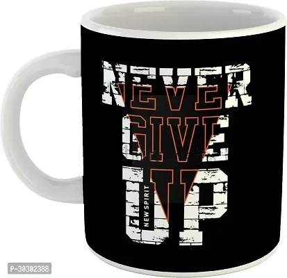 Printed Never Give up Ceramic Coffee 325 Ml-thumb2