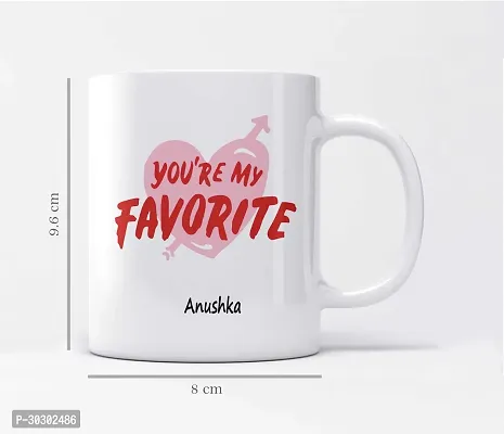 Youre My Favorite Anushka Heart Shape Design Printed Ceramic Coffee Mug 325 ml-thumb2