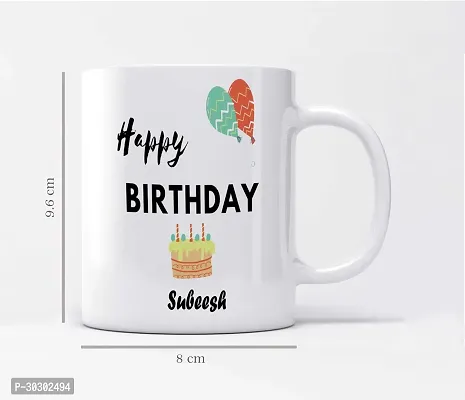 Name Subeesh Printed Happy Birthday Ceramic Coffee Mug 350 ml-thumb2