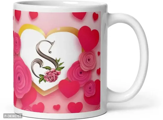 Letter S Floral Alphabet Coffee Best Gift for Loved Once on Special Days Ceramic Coffee Mug 330 ml-thumb0