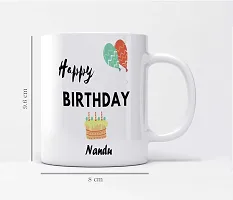 Name Nandu Printed Happy Birthday Ceramic Coffee Mug 350 ml-thumb1