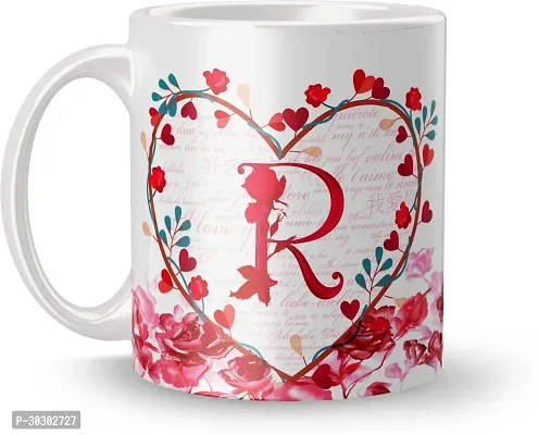 Letter R Print Gift for Friend Ceramic Coffee Mug 320 ml