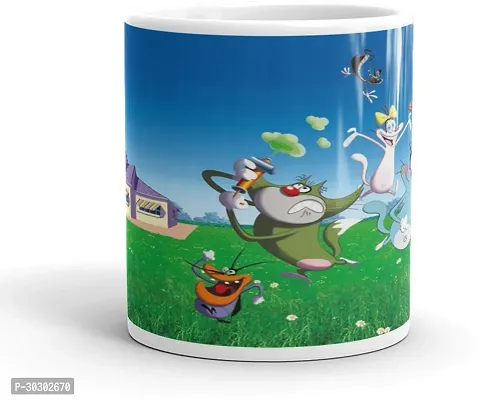 Cartoon For Kids Best Gift For Hasband Valentine Gift 320Ml Multicolor Mug3 Ceramic Coffee Mug 320 ml